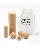 SMJ Cork Fascia Roll Set | 6-Piece Massage & Recovery Kit with Gym Bag | Eco-Friendly Cork Massage Roller Ball & Peanut Double Ball - Buy Online on GoSupps.com