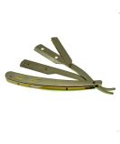 Premium Gold Stainless Steel Straight Edge Barber Shaving Razor - Compatible with Double & Single Edge Blades for Smooth Shaving - Buy Online on GoSupps.com