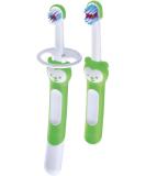 Mam Learn To Brush Toothbrush Set for 5 Months+ | Long Handle Green - International Shipping Available - Buy Online on GoSupps.com