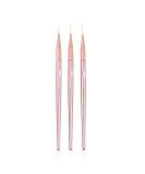 FULINJOY 3 Pcs Rose Gold Nail Art Liner Brushes Set, UV Gel Acrylic Application Nail Pens Nail Art Designs Tools(7mm/9mm/11mm) - Buy Online on GoSupps.com