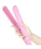 2 in 1 Mini Hair Straightener and Curler - Ceramic Tourmaline Flat Iron for Sleek Waves & Curls (Pink) - International Shipping Available - Buy Online on GoSupps.com