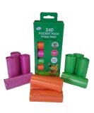 TidyZ 240 DOGGY BAGS WITH TIE HANDLES POCKET PACK RAINBOW COLOURS (12 rolls of 20 bags) - Buy Online on GoSupps.com