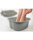 ZENVY Foot Bath Tub & Silicone Scrubber Set | Relaxing At-Home Foot Spa for Ultimate Soothing Massage - Buy Online on GoSupps.com