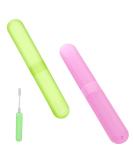 CCLKHY Portable Toothbrush Case - 2 Pack Travel Toothbrush Covers in Pink & Green | Protective Toothbrush Box for Family - Buy Online on GoSupps.com