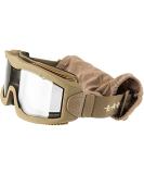 Lancer Tactical AERO 3mm Dual Pane Safety Goggles ANSI Z87.1 Rated - Tan/Clear - Buy Online on GoSupps.com