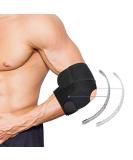 Breathable Tennis Elbow Brace with Dual-Spring Stabilizer | Strong Hook & Loop Straps for Arthritis Pain, Golfers, Gym Elbow | Black - Buy Online on GoSupps.com