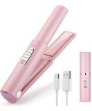 Buy Cordless Hair Straightener & Curler 2 in 1 - Portable Mini Iron with 5000mAh Battery Fast Heating & Negative Ion Technology - Ideal for Travel - Pink - Buy Online on GoSupps.com