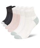 Athlemo Bamboo Diabetic Socks 6 Pairs for Men & Women | Circulation Support No-Binding Ankle | Black/White/Pink | Size 9-11 - Buy Online on GoSupps.com