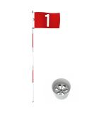 THIODOON Golf Flagstick 6ft Golf Flag and Cup for Yard Pro Detachable Golf Hole Cup and Flag for Driving Range Backyard Upgrade Anti-Rust Glass Fiber 5-Section Design with Connectors Red,White - Buy Online on GoSupps.com
