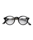 London Mole Glasses | Stylish Graduate Round Reading Glasses for Men & Women | Unisex Black Glossy 1.5x with Spring Hinges - Buy Online on GoSupps.com