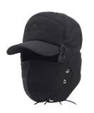 Winter 3 in 1 Thermal Fur Lined Trapper Hat | Windproof Ski Cap with Face Warmer | Black - Buy Online on GoSupps.com