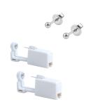 2 Pack Sterile No Pain Ear Piercing Gun - Disposable Ear Stud Gun Set (Silver) | Easy and Painless Piercing Tool - Buy Online on GoSupps.com