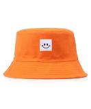Ceoon Unisex Embroidered Smiley Face Bucket Hat - Orange Sun Prevent Cap - Buy Online on GoSupps.com