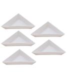 5pcs Plastic Triangle Rhinestone Nail Art Storage Box - Glitter Cup Holder Tray for Easy Organization | International Shipping Available - Buy Online on GoSupps.com