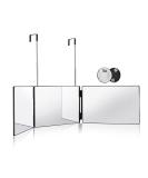 HIEEY 3 Way 360 Trifold Mirror for Hair Cutting/Styling  Makeup with Height Adjustable Telescoping Hooks and 5X Magnification Bright Black(without Led) - Buy Online on GoSupps.com