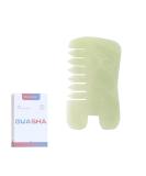 Bounabay Gua Sha Kamm | Natural Xiuyan Jade Facial Massage Stone for Gua Sha Therapy & Yoga - Scalp Neck & Body Massage - Buy Online on GoSupps.com