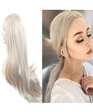 Xiweiya Long Hair Silver Platinum Blonde Lace Front Wig Synthetic Ash Blonde Lace Front Wig for Natural Look - Buy Online on GoSupps.com