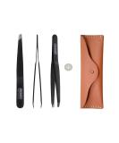 LUCANUS PICK ME Tweezer with Leather Case - Professional Stainless Steel Slant Tip Tweezers for Eyebrows & Facial Hair - Buy Online on GoSupps.com