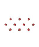 Buy Beautiful Red Velvet Bindi with Golden Stone Border - Perfect Sindoor Kumkum Bindis for Girls & Women | Medium Size - Buy Online on GoSupps.com