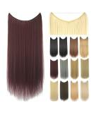Imissu 22-26 Inch Long Straight Halo Hair Extensions - Burgundy Synthetic Invisible Headgear - Buy Online on GoSupps.com