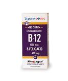 Superior Source No Shot B12/Folic Acid 1000mcg/400mcg 60ct - Fast-Dissolve Tablets - Buy Online on GoSupps.com