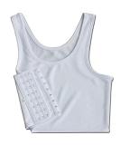 Women's White Hook Vest Sportswear Corset with Straps | Lesbian Tomboy Tank Bra | Chest Slim Fit Binder - Small - Buy Online on GoSupps.com