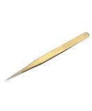 uxcell Non-Magnetic Anti-Static Stainless Steel Precision Tweezer for Eyelash Extensions - Gold Tone 135x10mm - Buy Online on GoSupps.com