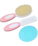 Newborn Baby Girl Hair Brush Set - Natural Soft Goat Bristle - Perfect Registration Gift (Pink) - Buy Online on GoSupps.com