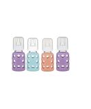 Lifefactory 4oz Glass Baby Bottle 4 Pack - Lavender, Mint, Cantaloupe - Buy Online on GoSupps.com