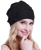 Osvyo Cotton Chemo Turbans Headwear Beanie Hat Cap for Women - Black - Buy Online on GoSupps.com