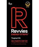 Revvies Energy Strips | Tropical Hit | 50 Strips | 40mg Caffeine Strip | 2 Strip Coffee/Energy Drink | Less Than 2 Calories | Vegan | 10 x 5PK  - Buy Online on GoSupps.com