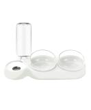 Double Tilted Raised Dog Cat Bowls Set with Automatic Water Dispenser - 3 in 1 Pet Feeder for Small/Medium Pets - White - Buy Online on GoSupps.com
