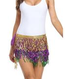 Women's Sequins Wrap Skirt Mardi Gras/Christmas/Halloween/St. Patrick's Day Outfits Costume One Size Mardi Gras - Buy Online on GoSupps.com