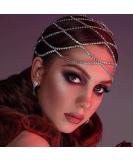 Fdesigner Crytsal Head Chain Silver Cap Headpieces Party Rhinestone Flapper Hairpieces Jewelry Gatsby Belly Dance Cleopatra Hair Accessories for Women - Buy Online on GoSupps.com