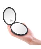 Mpowtech Compact Mirror 1x/10x Magnification - Travel Makeup Mirror - Pocket Mirror for Handbag - Handheld 2-Sided Portable Mirror Compact Mirror - Black Round - Buy Online on GoSupps.com