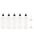 MYYZMY 5 Pcs Needle Tip Bottle  120ml /4 Ounce Precision Tip Applicator Bottles  with 2 Pcs Mini Funnel  Black Lid - Buy Online on GoSupps.com