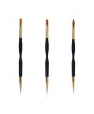 Nail Art Liner Brushes 3 Pcs Set - Dual End Pen Brush for UV Gel Nails - Painting Art DIY - Buy Online on GoSupps.com