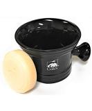 G.B.S Men's Black Ceramic Shaving Soap Bowl/Mug with Knob Handle + 3 oz All-Natural Soap - Professional Barber's Choice for Ultimate Wet Shave | Premium Durable Design - Buy Online on GoSupps.com