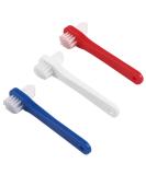 Healeved Denture Brush Dual Head 3pcs - Small Hard Denture Cleaner Toothbrush for False Teeth - Denture Care Tool - Buy Online on GoSupps.com