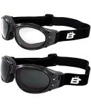 Birdz Eagle Red Baron Motorcycle Airsoft Goggles Clear & Super Dark Day Night - Buy Online on GoSupps.com