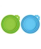 igadgitz home U7245 Food Grade Reusable Silicone 3 in 1 Sizes Pet Food Can Lids Covers Dog Can Lids Cat Tin Lids - Pack of 2 - Blue and Green - Buy Online on GoSupps.com