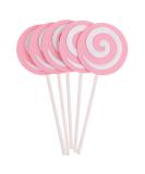 5PCS Lollipop Shaped Cake Toppers in Pink for Decoration Cupcake Toppers for Baby Shower Birthday Party Wedding - Buy Online on GoSupps.com