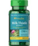 Puritan's Pride Milk Thistle 250mg Silymarin Capsules - 100 Count - Buy Online on GoSupps.com
