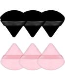 6 Pieces Black & Pink Velour Makeup Sponges - Soft Triangle Powder Puffs for Loose & Setting Powder | Perfect Gift for Women s Beauty Tools - Buy Online on GoSupps.com