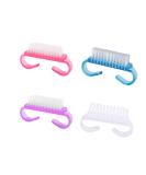 Lmyzcbzl Nail Brush 4 Pcs Plastic Clean Brush Hand Scrubbing Cleaning Brush with Plastic Handle for Cleaning Nails (Purple Pink Blue Transparent) - Buy Online on GoSupps.com