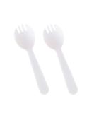 100 PCS Mini Plastic Sporks - Disposable Forks and Spoons for Camping, Parties, Weddings - Small White Sporks - Buy Online on GoSupps.com