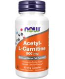 Now Foods Acetyl-L-Carnitine 500 mg - 50 Vegan Capsules | Amino Acids for Energy & Focus - International Shipping Available - Buy Online on GoSupps.com