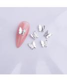 10pcs Nail Art Ribbon Bow Studs Silver Golden Metal 3D Butterfly Charms Nail Decoration Manicure DIY Design Accessories (8022) - Buy Online on GoSupps.com