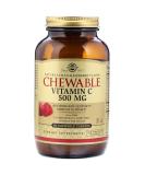 Solgar Chewable Vitamin C 500mg - Natural Cran-Raspberry Flavor, 90 Tablets - Buy Online on GoSupps.com