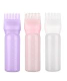 XNHIU 3 Pack Hair Dye Brush Bottle Root Comb Applicator Bottle Comb Hair Dye Bottle with Graduated Scale (3 Colors) Pink White Purple - Buy Online on GoSupps.com